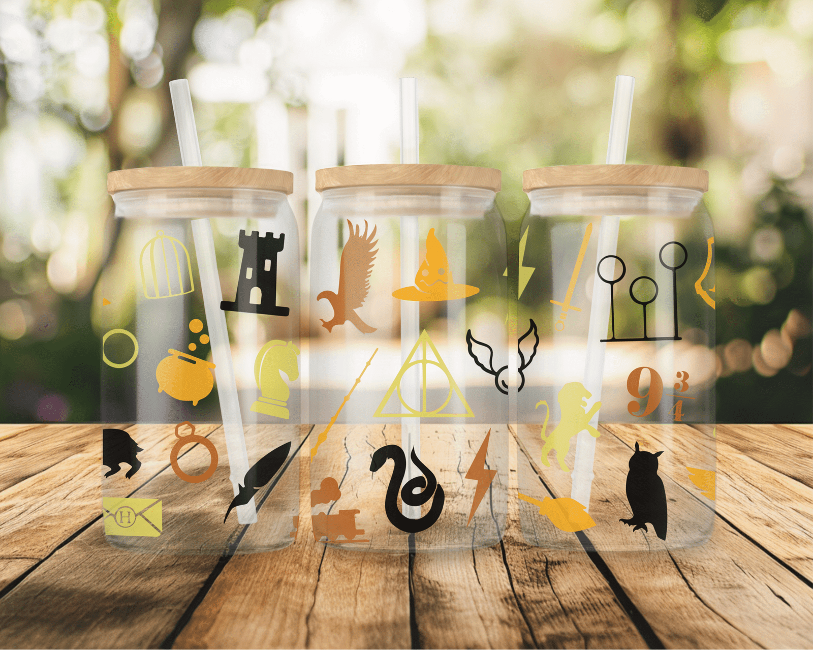 כוס זכוכית עם קשית – תמונה 3