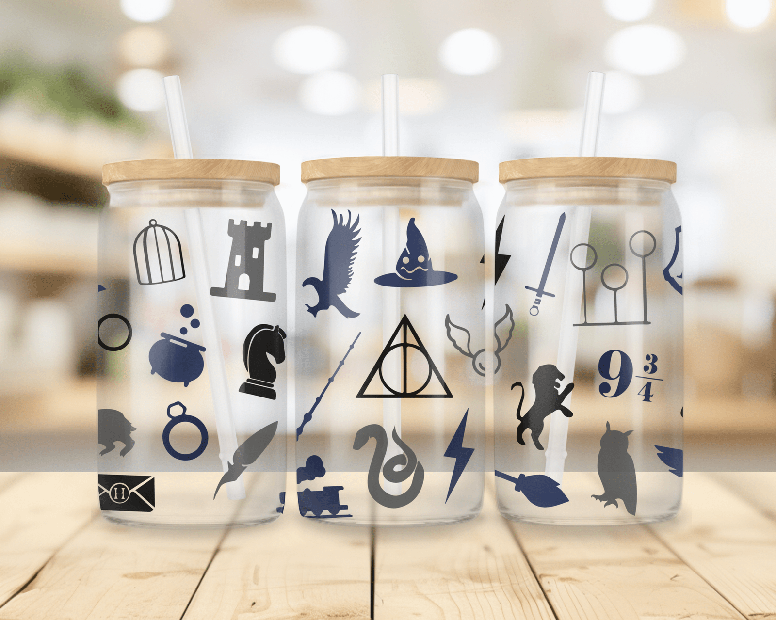 כוס זכוכית עם קשית – תמונה 5