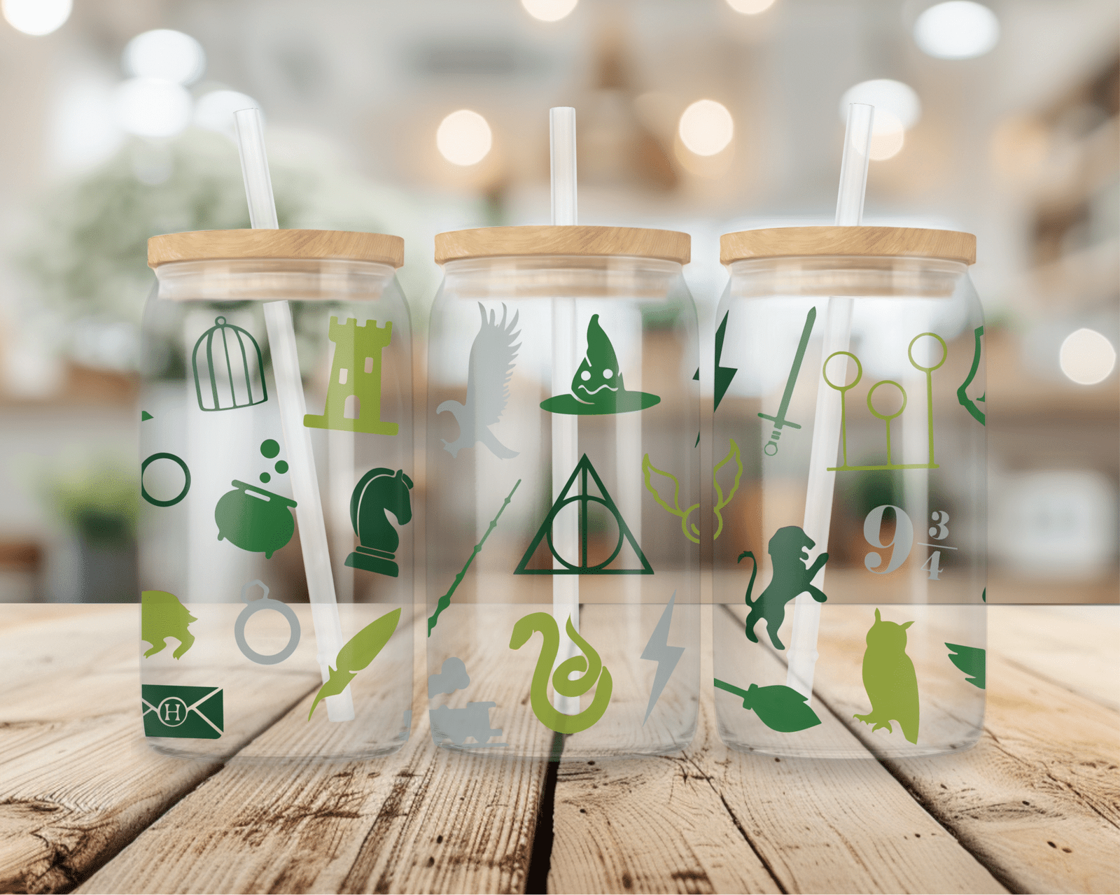 כוס זכוכית עם קשית – תמונה 4