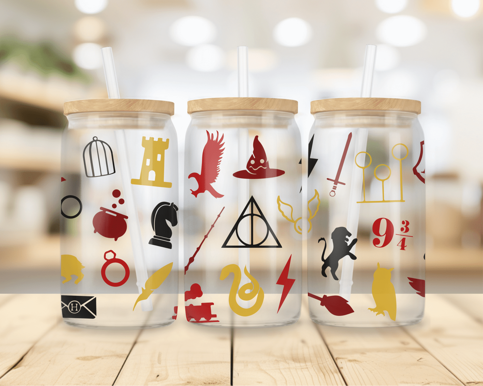 כוס זכוכית עם קשית – תמונה 2