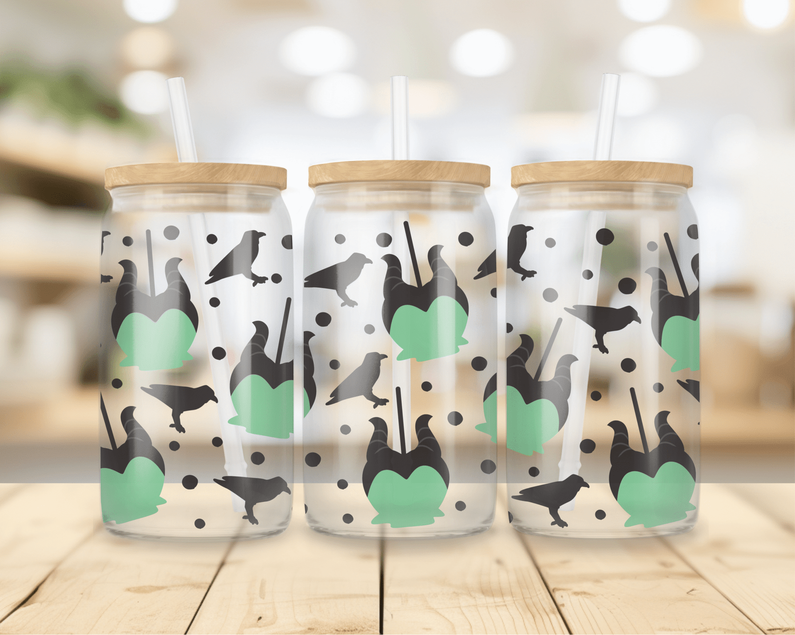 כוס זכוכית עם קשית – תמונה 7